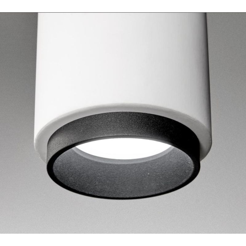 PROPILEI SOSPENSIONE SINGOLA IN GESSO CON ANELLO IN ALLUMINIO 4 COLORI LAMPADINA ATTACCO GU10 MODERNA