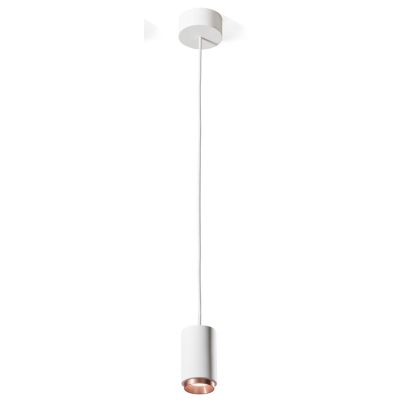 PROPILEI SOSPENSIONE SINGOLA IN GESSO CON ANELLO IN ALLUMINIO 4 COLORI LAMPADINA ATTACCO GU10 MODERNA