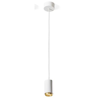 PROPILEI SOSPENSIONE SINGOLA IN GESSO CON ANELLO IN ALLUMINIO 4 COLORI LAMPADINA ATTACCO GU10 MODERNA