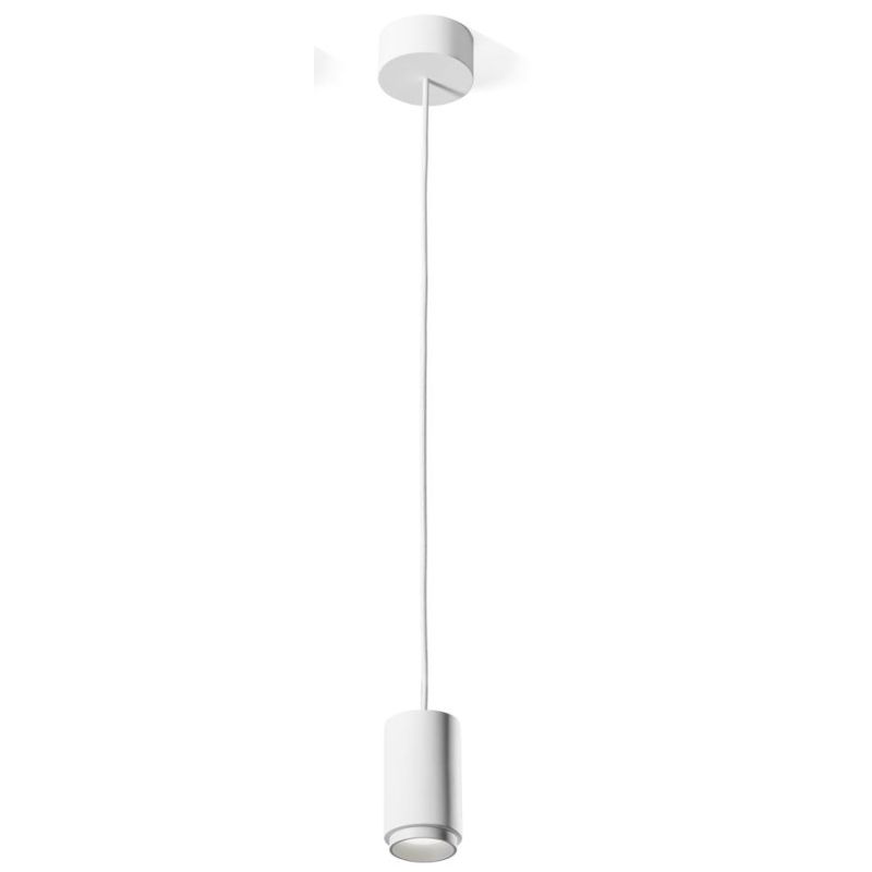 PROPILEI SOSPENSIONE SINGOLA IN GESSO CON ANELLO IN ALLUMINIO 4 COLORI LAMPADINA ATTACCO GU10 MODERNA