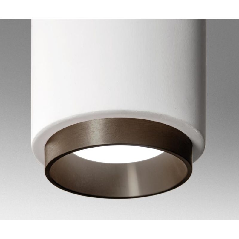 PROPILEI SOSPENSIONE SINGOLA IN GESSO CON ANELLO IN ALLUMINIO DI 2 COLORI LAMPADINA ATTACCO GU10