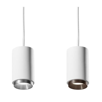 PROPILEI SOSPENSIONE SINGOLA IN GESSO CON ANELLO IN ALLUMINIO DI 2 COLORI LAMPADINA ATTACCO GU10