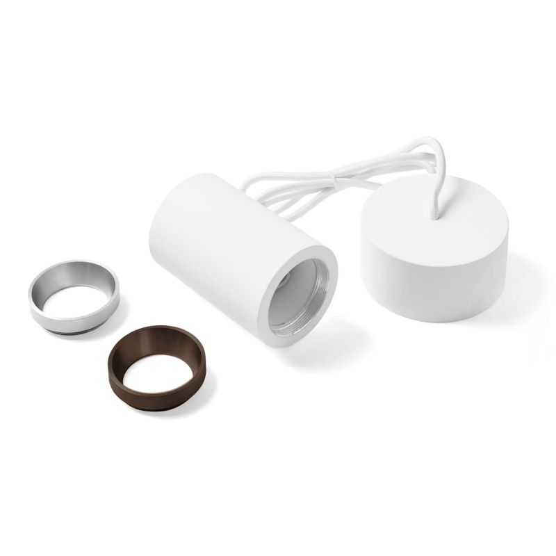 PROPILEI SOSPENSIONE SINGOLA IN GESSO CON ANELLO IN ALLUMINIO DI 2 COLORI LAMPADINA ATTACCO GU10