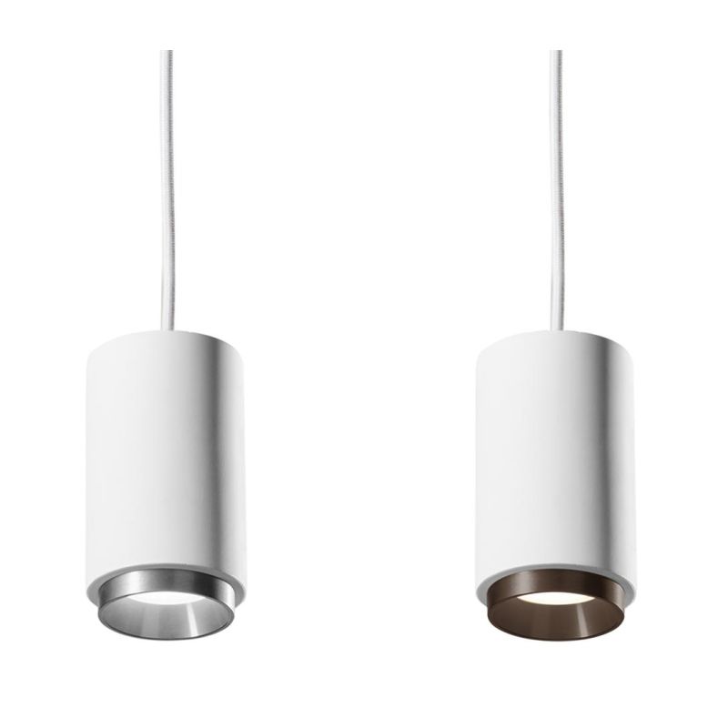 PROPILEI SOSPENSIONE SINGOLA IN GESSO CON ANELLO IN ALLUMINIO DI 2 COLORI LAMPADINA ATTACCO GU10