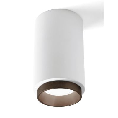 PROPILEI PLAFONIERA A CILINDRO IN GESSO CON ANELLO IN ALLUMINIO DI 2 COLORI LAMPADINA ATTACCO GU10