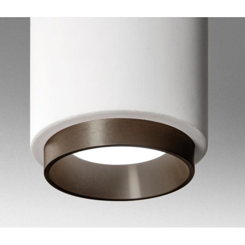 PROPILEI PLAFONIERA A CILINDRO IN GESSO CON ANELLO IN ALLUMINIO DI 2 COLORI LAMPADINA ATTACCO GU10