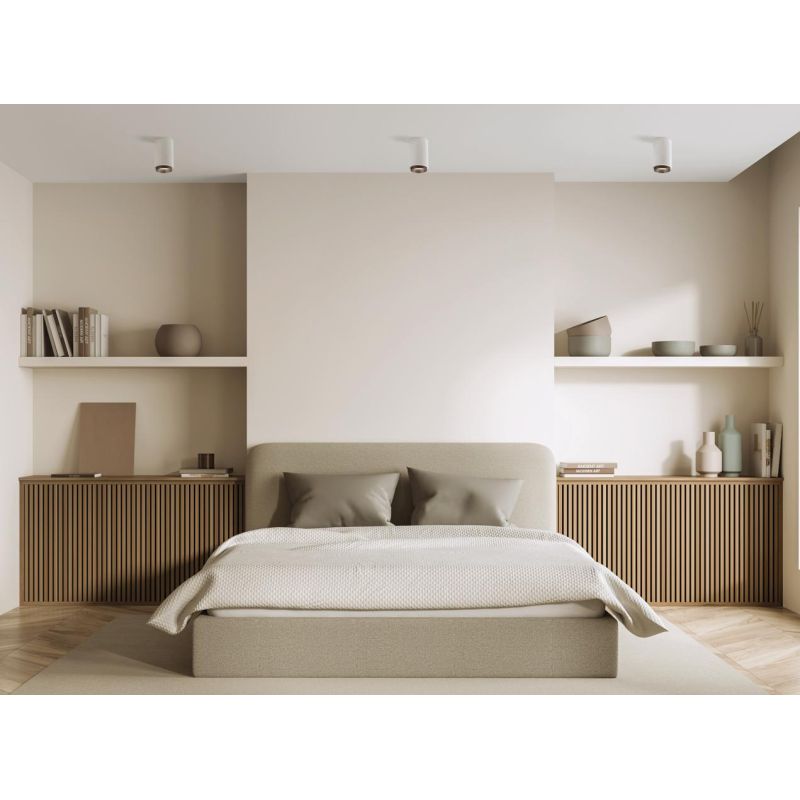 PROPILEI PLAFONIERA A CILINDRO IN GESSO CON ANELLO IN ALLUMINIO DI 2 COLORI LAMPADINA ATTACCO GU10