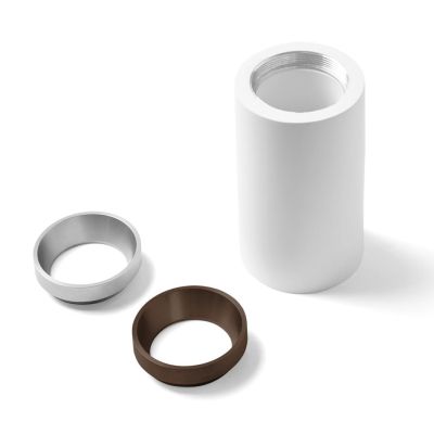 PROPILEI PLAFONIERA A CILINDRO IN GESSO CON ANELLO IN ALLUMINIO DI 2 COLORI LAMPADINA ATTACCO GU10