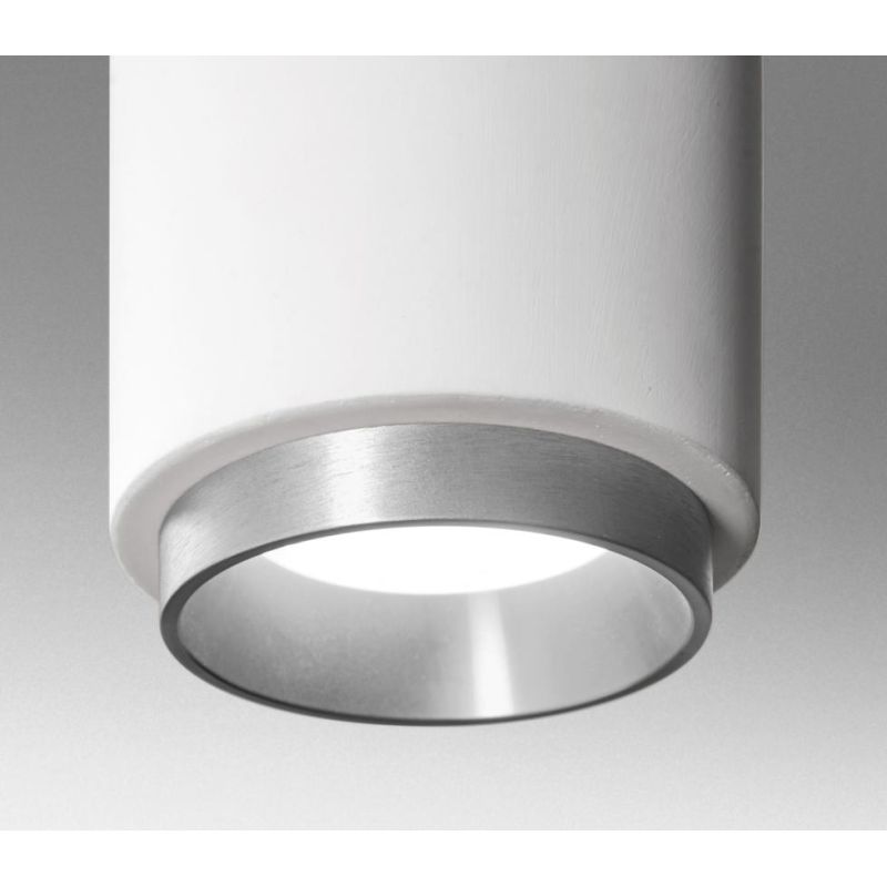 PROPILEI PLAFONIERA A CILINDRO IN GESSO CON ANELLO IN ALLUMINIO DI 2 COLORI LAMPADINA ATTACCO GU10