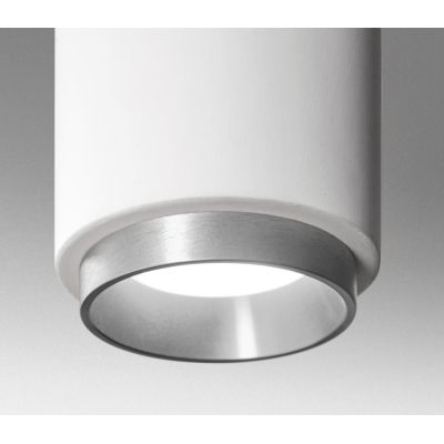 PROPILEI PLAFONIERA A CILINDRO IN GESSO CON ANELLO IN ALLUMINIO DI 2 COLORI LAMPADINA ATTACCO GU10