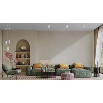 PROPILEI PLAFONIERA A CILINDRO IN GESSO CON ANELLO IN ALLUMINIO DI 2 COLORI LAMPADINA ATTACCO GU10