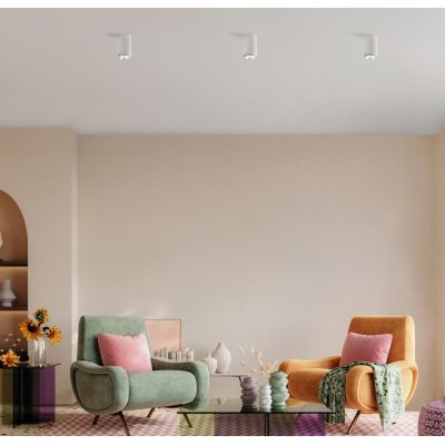 PROPILEI PLAFONIERA A CILINDRO IN GESSO CON ANELLO IN ALLUMINIO DI 2 COLORI LAMPADINA ATTACCO GU10