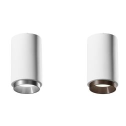 PROPILEI PLAFONIERA A CILINDRO IN GESSO CON ANELLO IN ALLUMINIO DI 2 COLORI LAMPADINA ATTACCO GU10