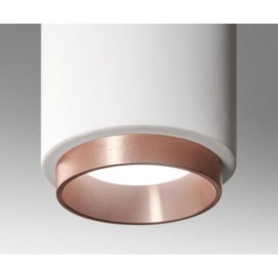 PROPILEI PLAFONIERA A CILINDRO IN GESSO CON ANELLO IN ALLUMINIO DI 4 COLORI LAMPADINA ATTACCO GU10