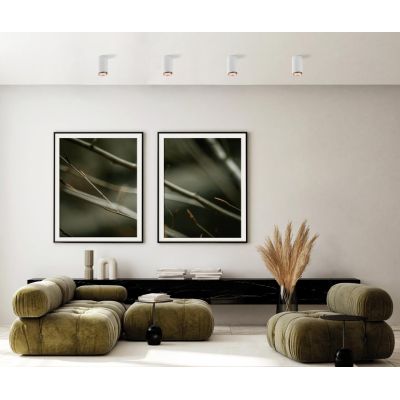 PROPILEI PLAFONIERA A CILINDRO IN GESSO CON ANELLO IN ALLUMINIO DI 4 COLORI LAMPADINA ATTACCO GU10