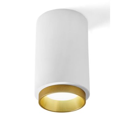PROPILEI PLAFONIERA A CILINDRO IN GESSO CON ANELLO IN ALLUMINIO DI 4 COLORI LAMPADINA ATTACCO GU10