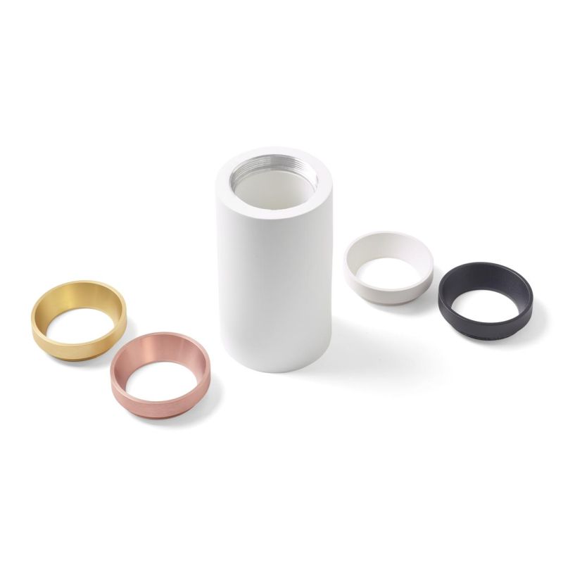 PROPILEI PLAFONIERA A CILINDRO IN GESSO CON ANELLO IN ALLUMINIO DI 4 COLORI LAMPADINA ATTACCO GU10