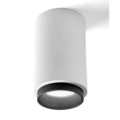 PROPILEI PLAFONIERA A CILINDRO IN GESSO CON ANELLO IN ALLUMINIO DI 4 COLORI LAMPADINA ATTACCO GU10