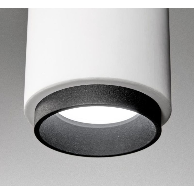 PROPILEI PLAFONIERA A CILINDRO IN GESSO CON ANELLO IN ALLUMINIO DI 4 COLORI LAMPADINA ATTACCO GU10