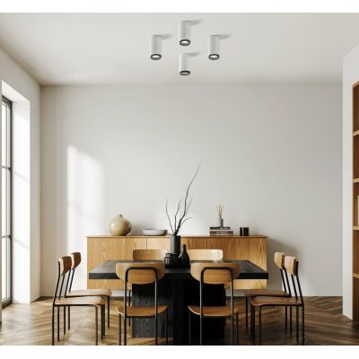 PROPILEI PLAFONIERA A CILINDRO IN GESSO CON ANELLO IN ALLUMINIO DI 4 COLORI LAMPADINA ATTACCO GU10