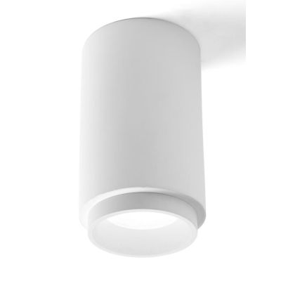 PROPILEI PLAFONIERA A CILINDRO IN GESSO CON ANELLO IN ALLUMINIO DI 4 COLORI LAMPADINA ATTACCO GU10