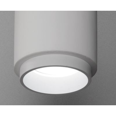 PROPILEI PLAFONIERA A CILINDRO IN GESSO CON ANELLO IN ALLUMINIO DI 4 COLORI LAMPADINA ATTACCO GU10