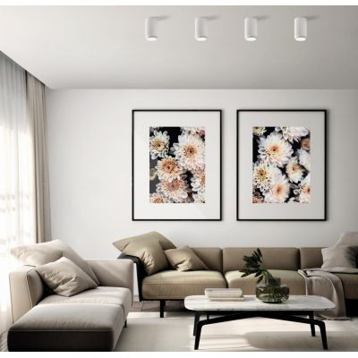 PROPILEI PLAFONIERA A CILINDRO IN GESSO CON ANELLO IN ALLUMINIO DI 4 COLORI LAMPADINA ATTACCO GU10