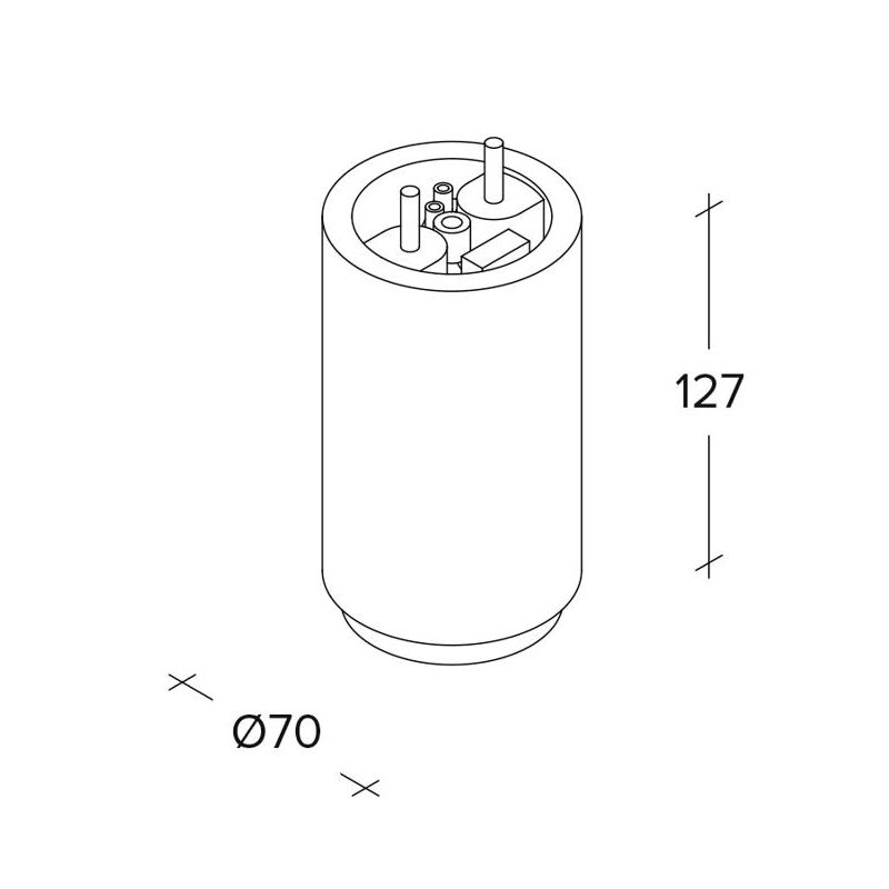 PROPILEI PLAFONIERA A CILINDRO IN GESSO CON ANELLO IN ALLUMINIO DI 4 COLORI LAMPADINA ATTACCO GU10