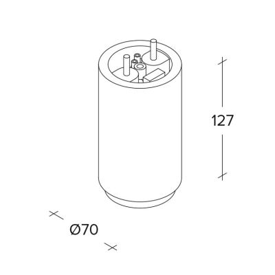 PROPILEI PLAFONIERA A CILINDRO IN GESSO CON ANELLO IN ALLUMINIO DI 4 COLORI LAMPADINA ATTACCO GU10