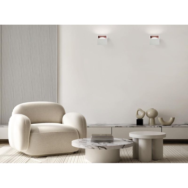 NASSO APPLIQUE CUBO IN GESSO E ALLUMINIO DI 4 COLORI LAMPADINA ATTACCO GX53 MODERNA