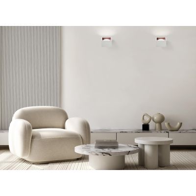 NASSO APPLIQUE CUBO IN GESSO E ALLUMINIO DI 4 COLORI LAMPADINA ATTACCO GX53 MODERNA