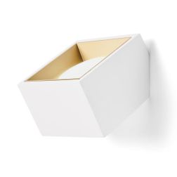 NASSO APPLIQUE CUBO IN GESSO E ALLUMINIO DI 4 COLORI LAMPADINA ATTACCO GX53 MODERNA