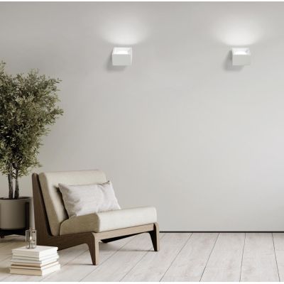 NASSO APPLIQUE CUBO IN GESSO E ALLUMINIO DI 4 COLORI LAMPADINA ATTACCO GX53 MODERNA
