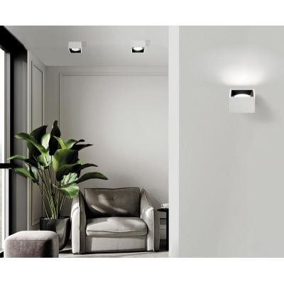 NASSO APPLIQUE CUBO IN GESSO E ALLUMINIO DI 4 COLORI LAMPADINA ATTACCO GX53 MODERNA