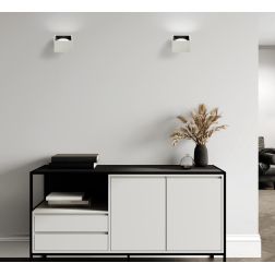 NASSO APPLIQUE CUBO IN GESSO E ALLUMINIO DI 4 COLORI LAMPADINA ATTACCO GX53 MODERNA 2