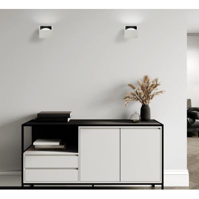 NASSO APPLIQUE CUBO IN GESSO E ALLUMINIO DI 4 COLORI LAMPADINA ATTACCO GX53 MODERNA