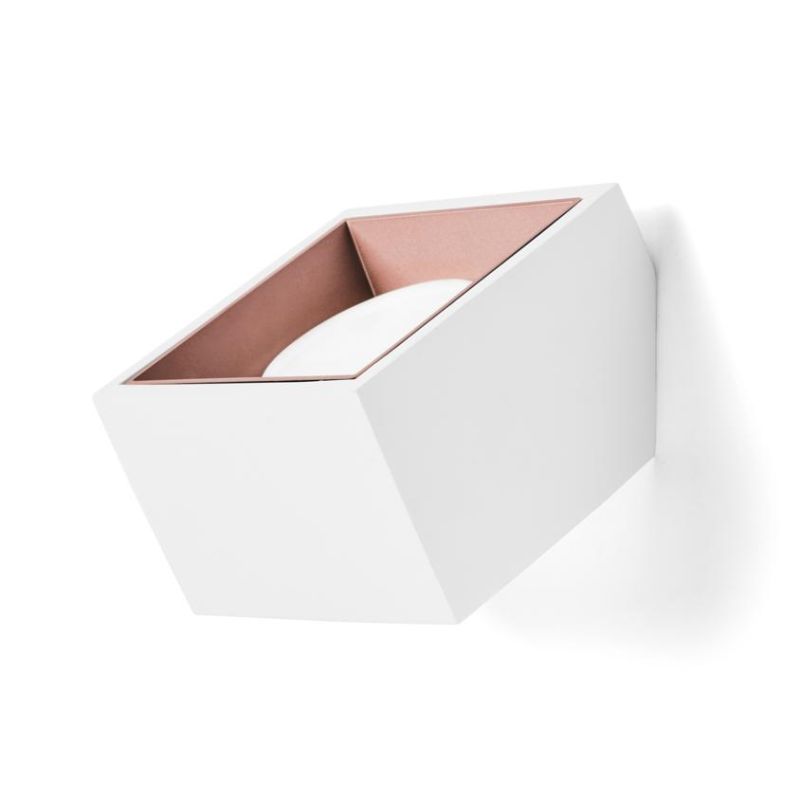 NASSO APPLIQUE CUBO IN GESSO E ALLUMINIO DI 4 COLORI LAMPADINA ATTACCO GX53 MODERNA