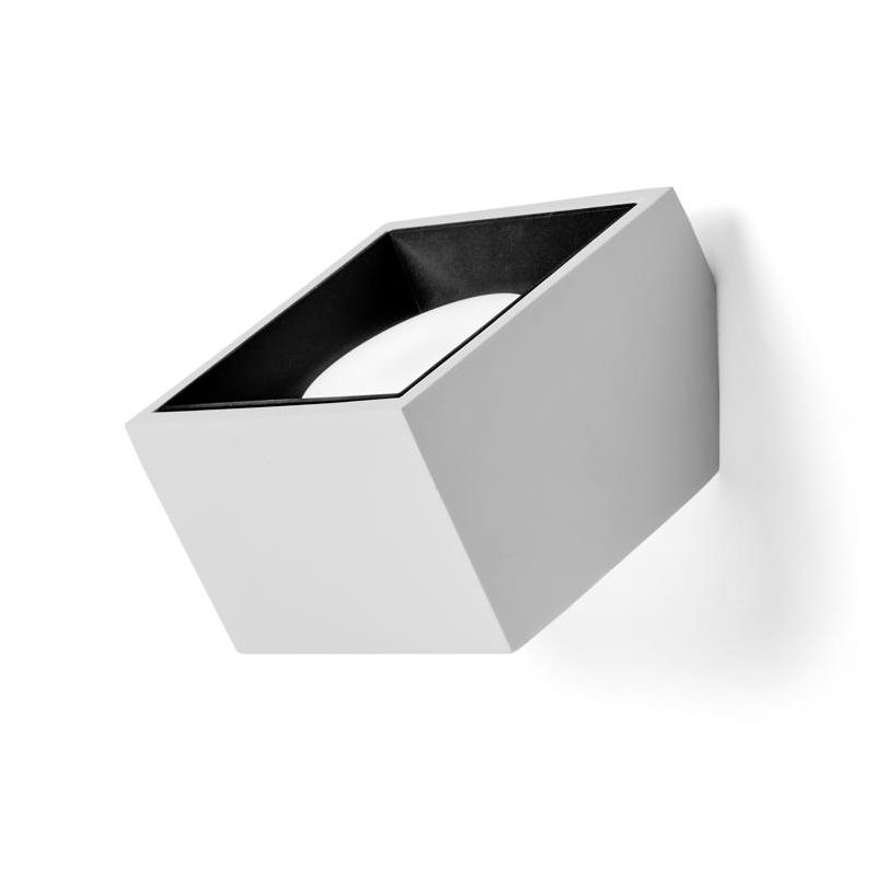 NASSO APPLIQUE CUBO IN GESSO E ALLUMINIO DI 4 COLORI LAMPADINA ATTACCO GX53 MODERNA