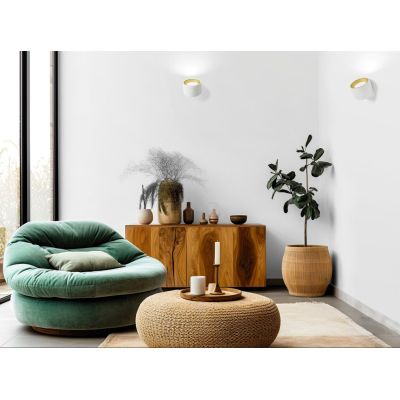 NASSO APPLIQUE ROTONDA IN GESSO E ALLUMINIO DI 4 COLORI LAMPADINA ATTACCO GX53 MODERNA