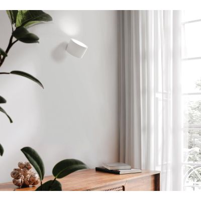 NASSO APPLIQUE ROTONDA IN GESSO E ALLUMINIO DI 4 COLORI LAMPADINA ATTACCO GX53 MODERNA