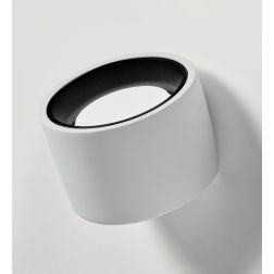 NASSO APPLIQUE ROTONDA IN GESSO E ALLUMINIO DI 4 COLORI LAMPADINA ATTACCO GX53 MODERNA