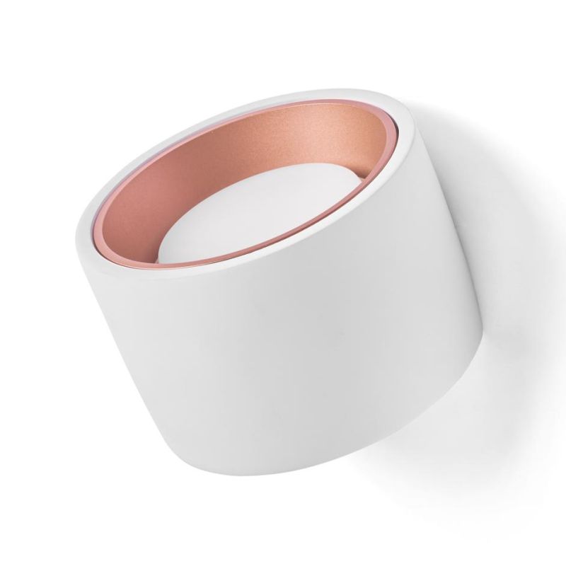 NASSO APPLIQUE ROTONDA IN GESSO E ALLUMINIO DI 4 COLORI LAMPADINA ATTACCO GX53 MODERNA