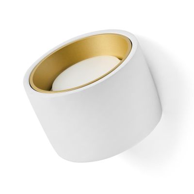 NASSO APPLIQUE ROTONDA IN GESSO E ALLUMINIO DI 4 COLORI LAMPADINA ATTACCO GX53 MODERNA