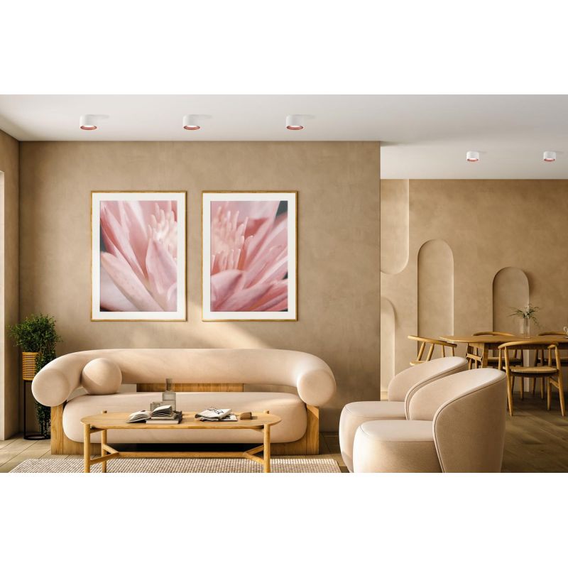 NASSO PLAFONIERA ROTONDA IN GESSO E ALLUMINIO DI 4 COLORI LAMPADINA ATTACCO GX53 MODERNA