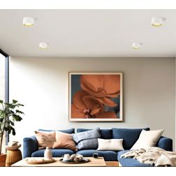 NASSO PLAFONIERA ROTONDA IN GESSO E ALLUMINIO DI 4 COLORI LAMPADINA ATTACCO GX53 MODERNA 2