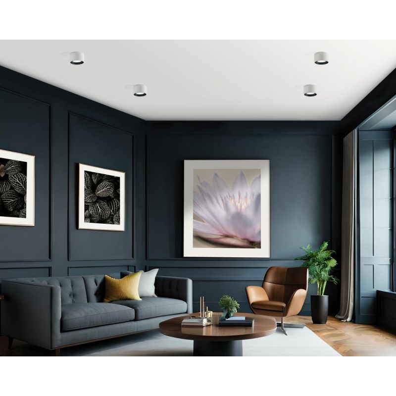 NASSO PLAFONIERA ROTONDA IN GESSO E ALLUMINIO DI 4 COLORI LAMPADINA ATTACCO GX53 MODERNA