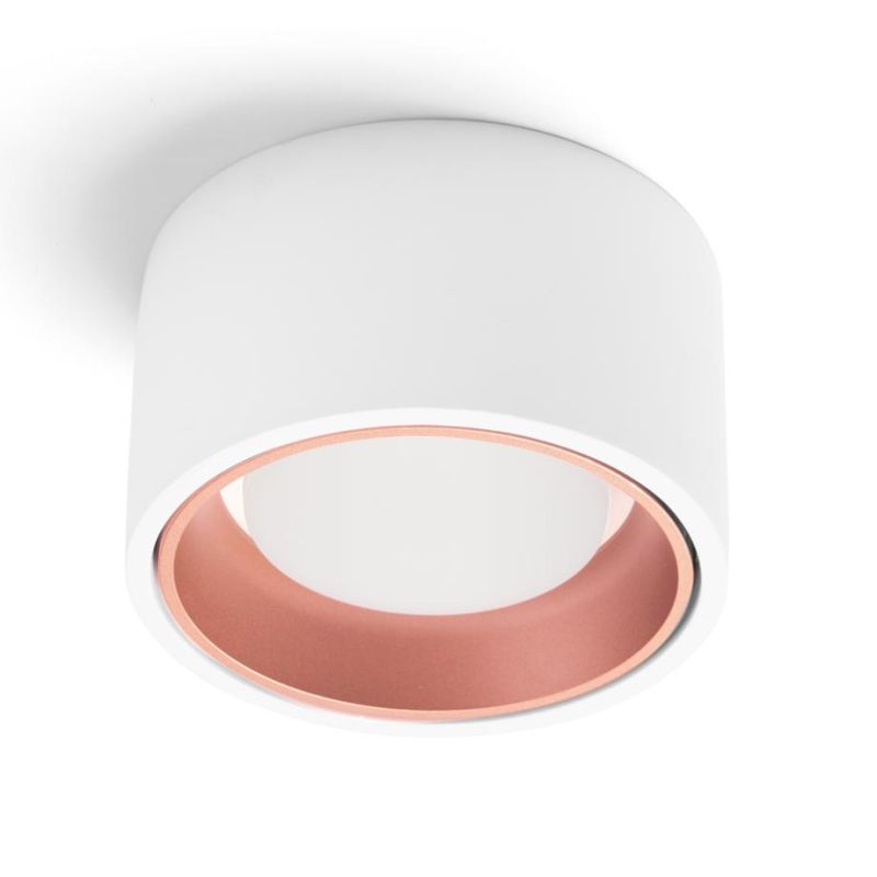 NASSO PLAFONIERA ROTONDA IN GESSO E ALLUMINIO DI 4 COLORI LAMPADINA ATTACCO GX53 MODERNA