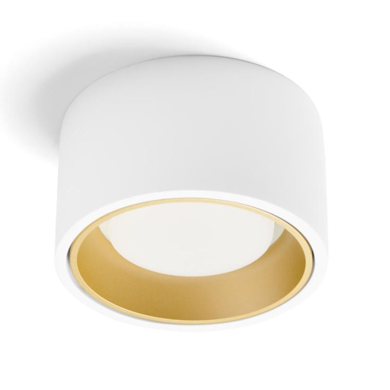 NASSO PLAFONIERA ROTONDA IN GESSO E ALLUMINIO DI 4 COLORI LAMPADINA ATTACCO GX53 MODERNA