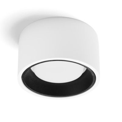 NASSO PLAFONIERA ROTONDA IN GESSO E ALLUMINIO DI 4 COLORI LAMPADINA ATTACCO GX53 MODERNA