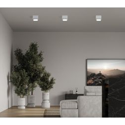 SYME PLAFONIERA QUADRATA IN GESSO CON CORNICE IN ALLUMINIO DI 4 COLORI LAMPADINA ATTACCO GX53 MODERNA 2